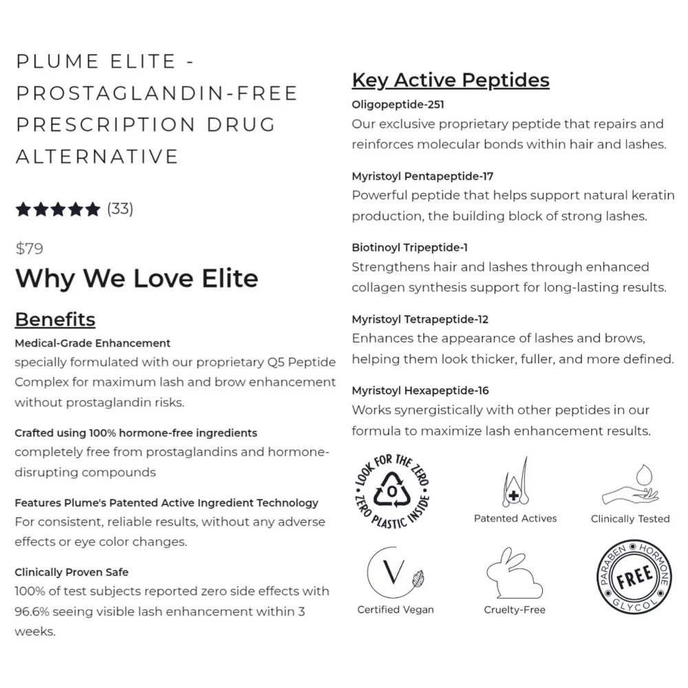 🎉2•$20/3•$28🎉 PLUME SCIENCE Elite Lash & Brow Enhancing Serum Mini